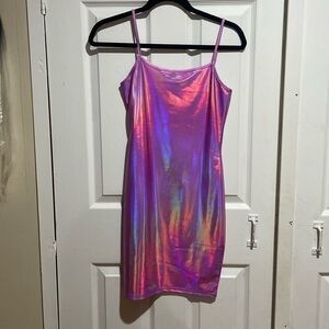 Pink holographic mini Dress